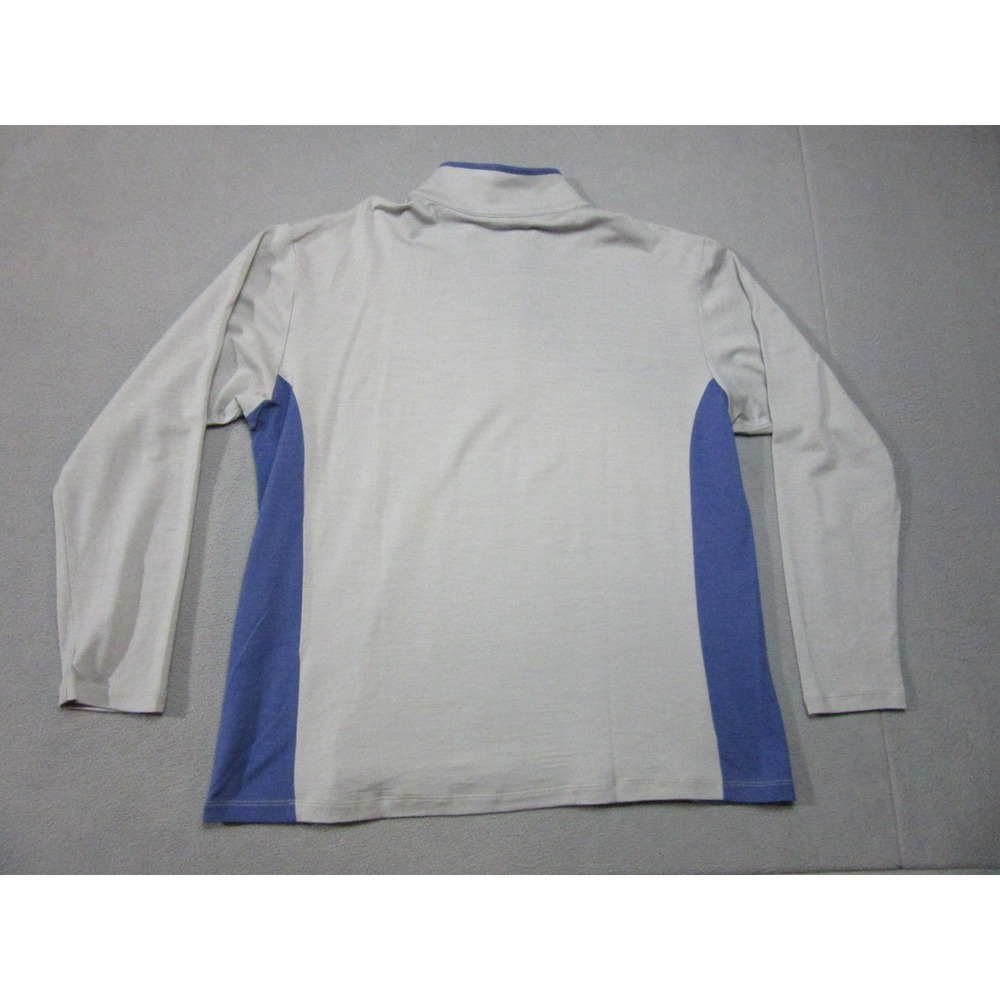 Smartwool Sweatshirt Mens XL Gray Super Fine Merino Wool 1/4 Zip Blue Accent - Picture 7 of 10
